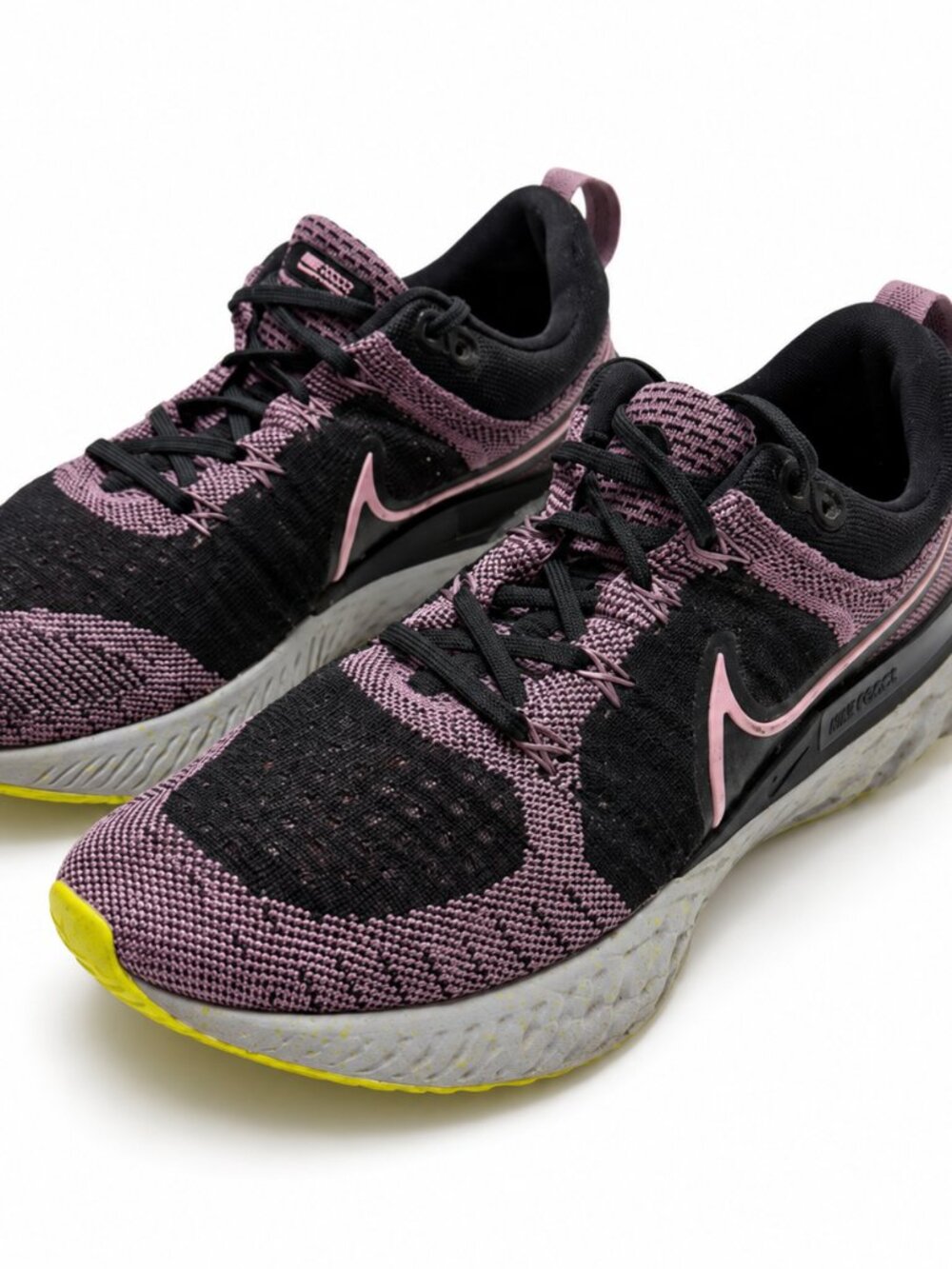 Nike React Infinity Flyknit Black Mauve Running Shoes Athletic Sneakers Sz 7.5